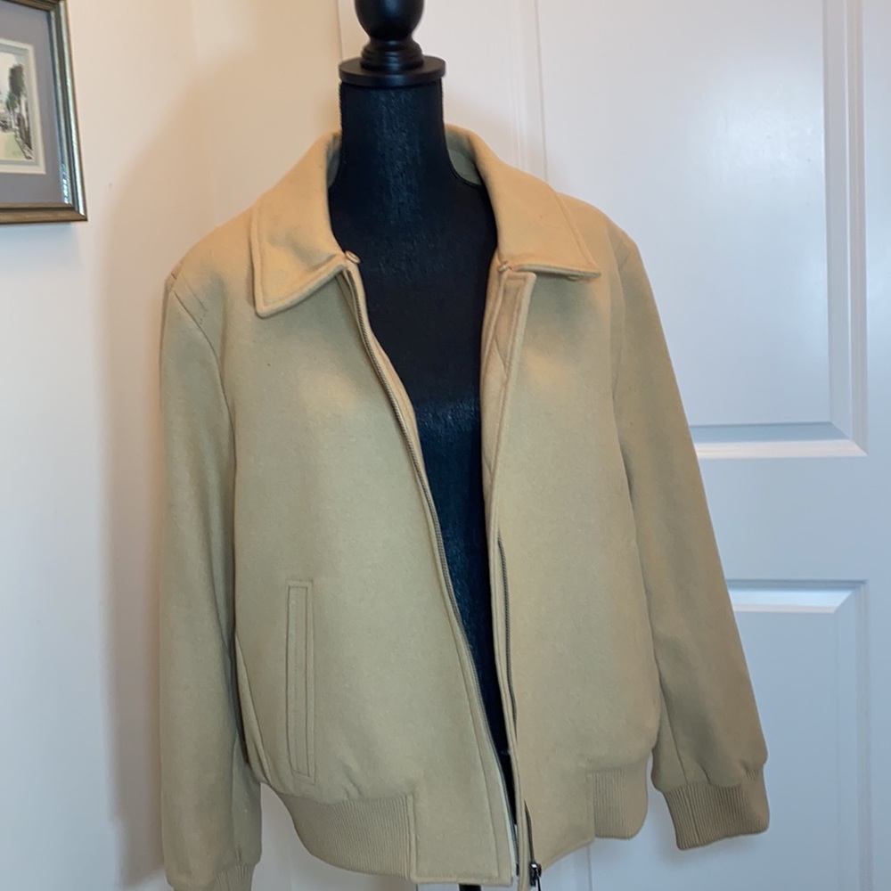 Banana Republic Italian Wool Blend Bomber Jacket w Removable Faux Fur Collar - Picture 9 of 9